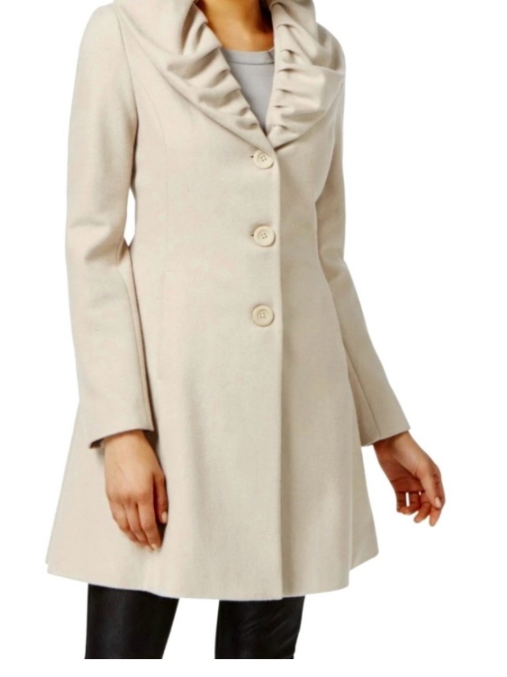 T TAHARI SZ XL elegant cream women’s coat wool. Stunning on